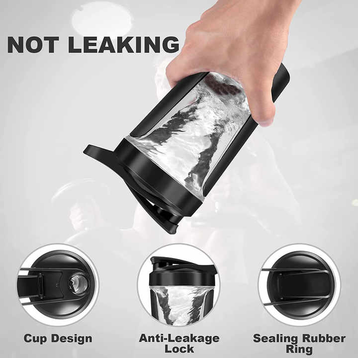 NNEDSZ Black USB Rechargeable Automatic Stirring Cup - Leak-Proof, Temperature Resistant, and Shockproof Electric Coffee and Protein Mixer