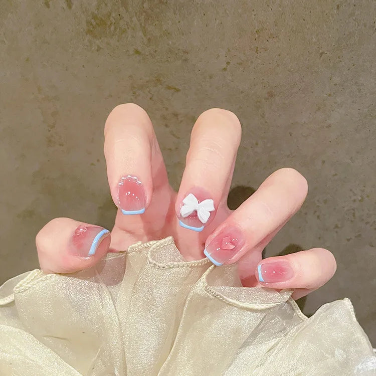 Charming Pink Flame Long Ballet Press-On Nails