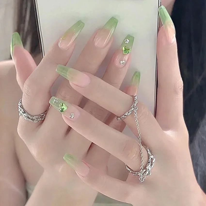 Charming Pink Flame Long Ballet Press-On Nails