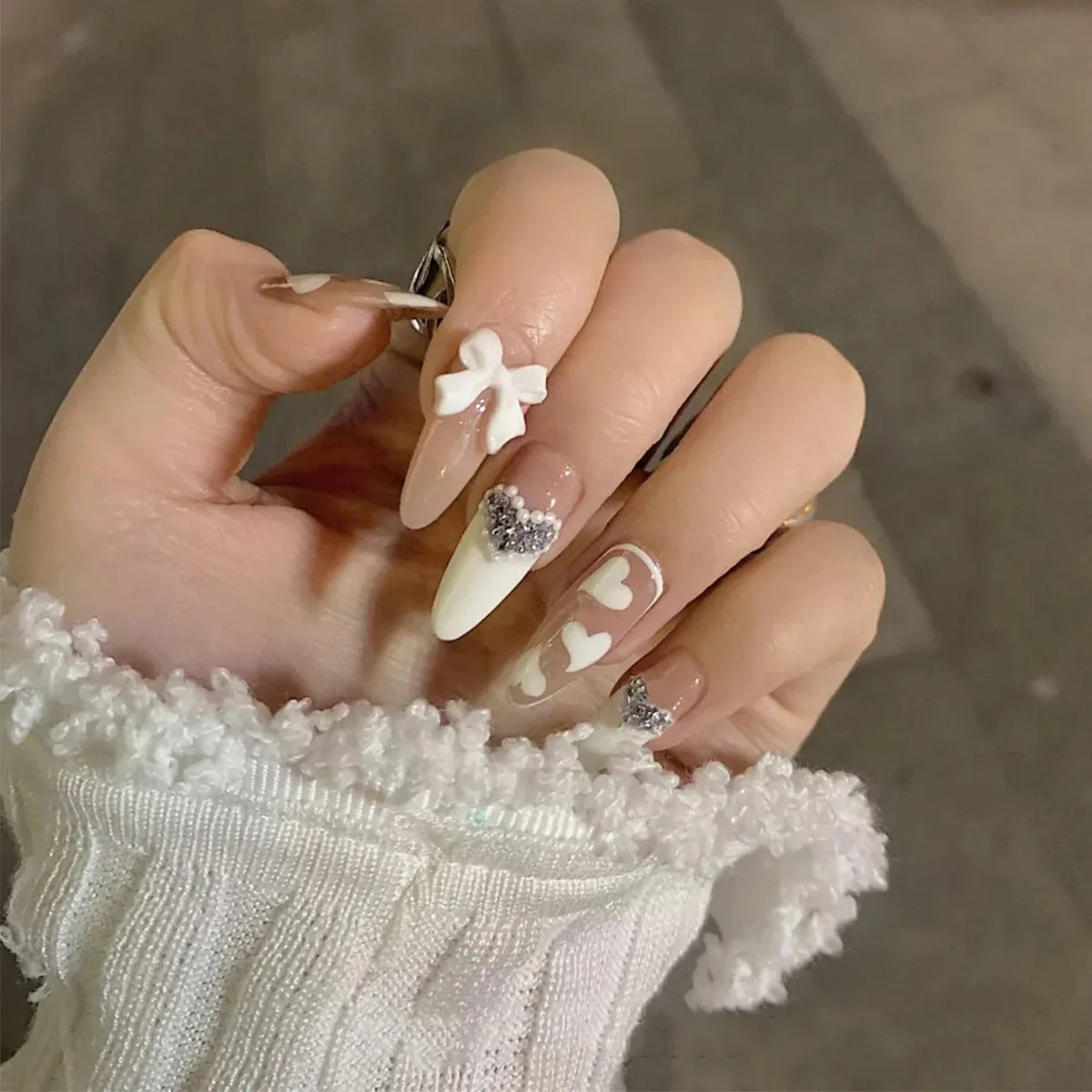 Charming Pink Flame Long Ballet Press-On Nails