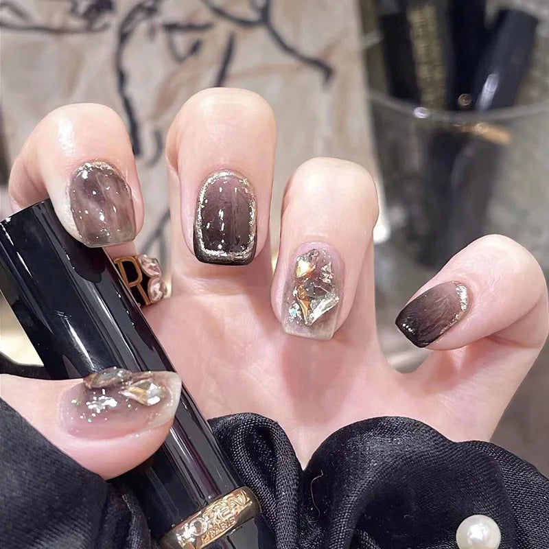 Charming Pink Flame Long Ballet Press-On Nails