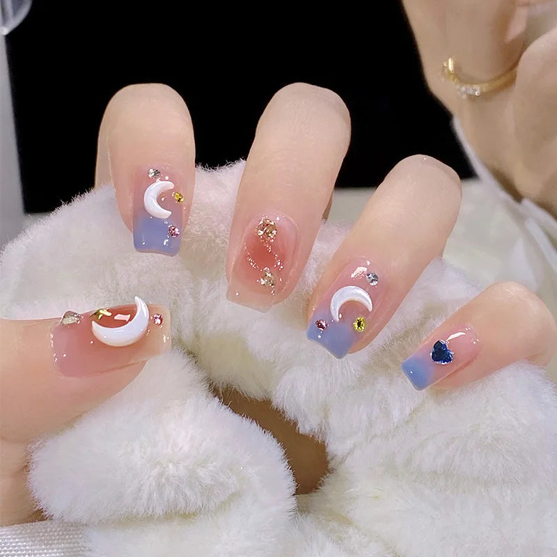 Charming Pink Flame Long Ballet Press-On Nails