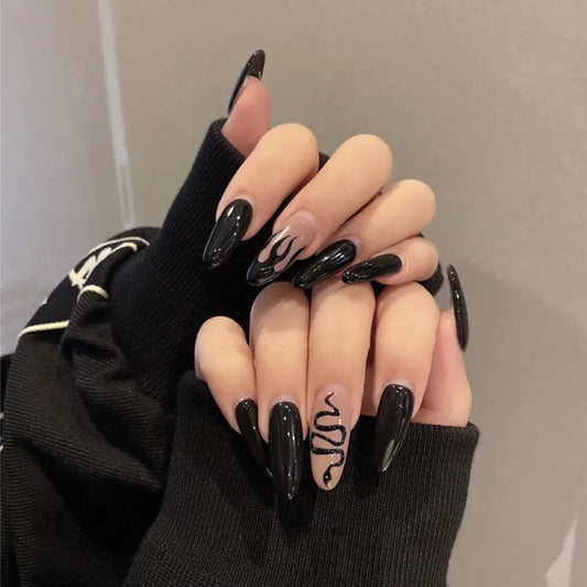 Charming Pink Flame Long Ballet Press-On Nails