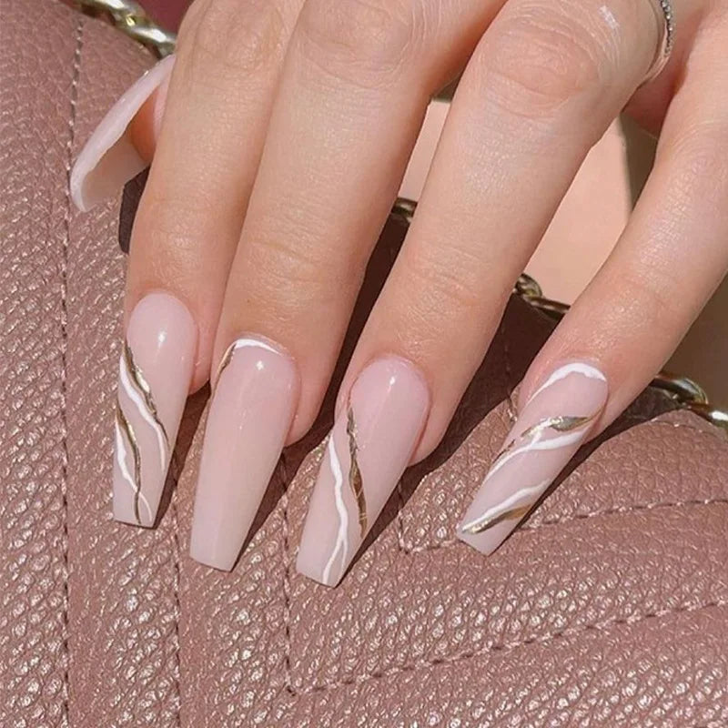 Charming Pink Flame Long Ballet Press-On Nails