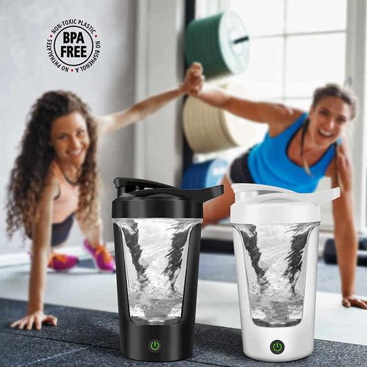 NNEDSZ Black USB Rechargeable Automatic Stirring Cup - Leak-Proof, Temperature Resistant, and Shockproof Electric Coffee and Protein Mixer